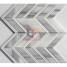 Fish Bone Shape Marble Stone Mosaic (CFS995)